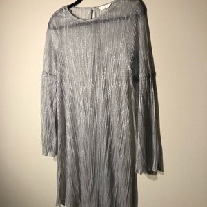 Silver sparkly midi dress